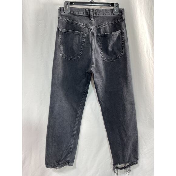 Agolde '90s' Black Crop Denim Jean Size 26 - Picture 3 of 5